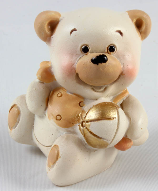 Small Cute Resin Teddy with Rattle