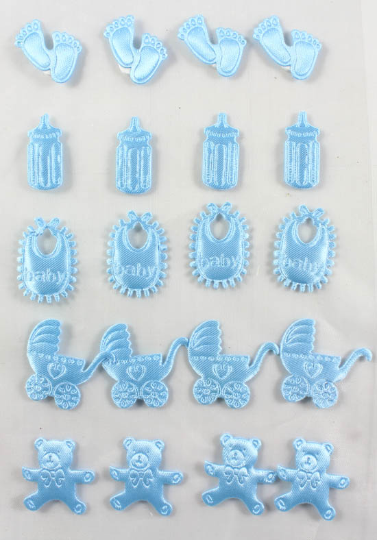 Satin Embossed Self Adhesive Baby Selection Baby Blue