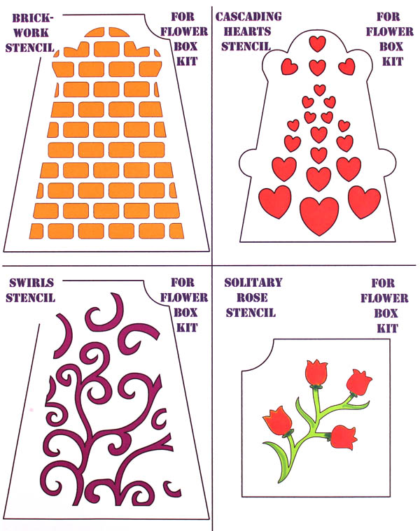 Four Stencils Pack for Flower Box Keepsake Kit